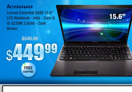 Lenovo Essential G580 15.6" LED Notebook - Intel - Core i5 i5-3230M 2.6GHz - Dark Brown
