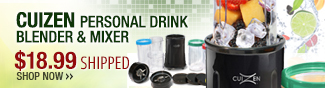 Cuizen personal drink blender & mixer - 18.99 usd shipped