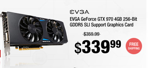 EVGA GeForce GTX 970 4GB 256-Bit GDDR5 SLI Support Graphics Card
