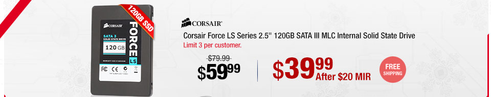 Corsair Force LS Series 2.5" 120GB SATA III MLC Internal Solid State Drive