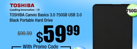 TOSHIBA Canvio Basics 3.0 750GB USB 3.0 Black Portable Hard Drive