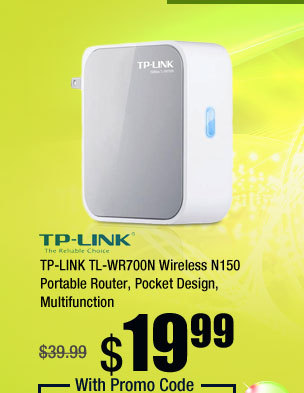 TP-LINK TL-WR700N Wireless N150 Portable Router, Pocket Design, Multifunction