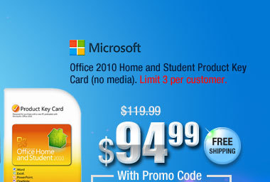Office 2010 Home and Student Product Key Card (no media)