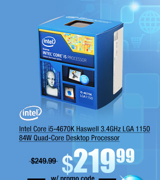 Intel Core i5-4670K Haswell 3.4GHz LGA 1150 84W Quad-Core Desktop Processor