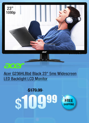 Acer G236HLBbd Black 23" 5ms Widescreen LED Backlight LCD Monitor