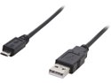 Coboc U2-A2MICROB-3-BK 3 ft. Black High speed USB2.0 A Male to Micro B Male (5-Pin ) Cable M-M 