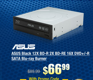ASUS Black 12X BD-R 2X BD-RE 16X DVD+/-R SATA Blu-ray Burner