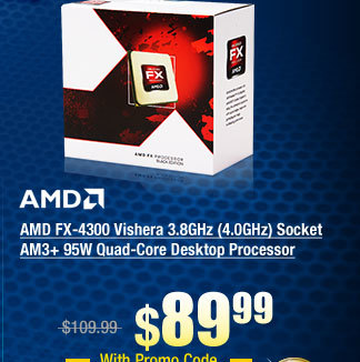 AMD FX-4300 Vishera 3.8GHz (4.0GHz) Socket AM3+ 95W Quad-Core Desktop Processor