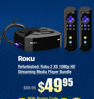 Refurbished: Roku 2 XS 1080p HD Streaming Media Player Bundle
