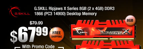 G.SKILL Ripjaws X Series 8GB (2 x 4GB) DDR3 1866 (PC3 14900) Desktop Memory