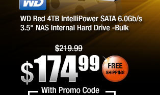 WD Red 4TB IntelliPower SATA 6.0Gb/s 3.5" NAS Internal Hard Drive -Bulk 