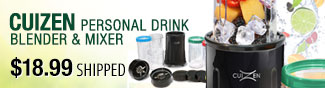 Cuizen personal drink blender & mixer 18.99 usd shipped