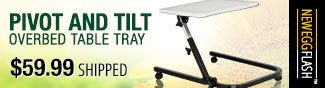 Pivot and Tilt overbed table tray 59.99 usd shipped