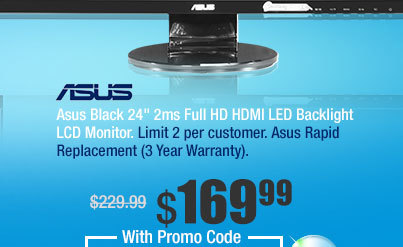 Asus Black 24" 2ms Full HD HDMI LED Backlight LCD Monitor