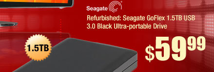 Refurbished: Seagate GoFlex 1.5TB USB 3.0 Black Ultra-portable Drive 