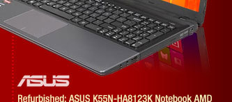 Refurbished: ASUS K55N-HA8123K Notebook AMD A-Series A8-4500M(1.90GHz) 15.6" 4GB Memory 500GB HDD 
