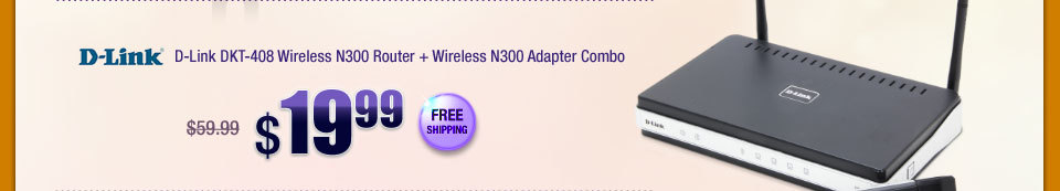 D-Link DKT-408 Wireless N300 Router + Wireless N300 Adapter Combo