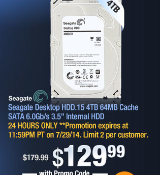 Seagate Desktop HDD.15 4TB 64MB Cache SATA 6.0Gb/s 3.5" Internal HDD