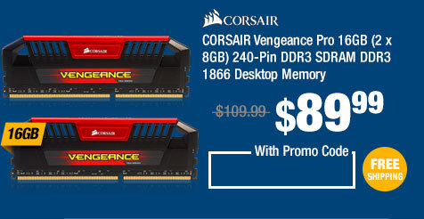 CORSAIR Vengeance Pro 16GB (2 x 8GB) 240-Pin DDR3 SDRAM DDR3 1866 Desktop Memory