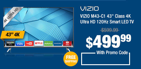 VIZIO M43-C1 43" Class 4K Ultra HD 120Hz Smart LED TV 