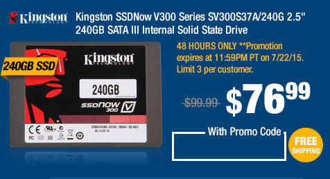Kingston SSDNow V300 Series SV300S37A/240G 2.5" 240GB SATA III Internal Solid State Drive