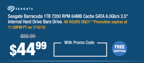 Seagate Barracuda 1TB 7200 RPM 64MB Cache SATA 6.0Gb/s 3.5" Internal Hard Drive Bare Drive