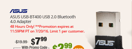 ASUS USB-BT400 USB 2.0 Bluetooth 4.0 Adapter