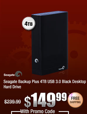 Seagate Backup Plus 4TB USB 3.0 Black Desktop Hard Drive