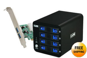 CineRAID CR-H458 Hardware RAID 0, 1, 10, 3 and RAID 5, support 4 x 3.5" Hot Swappable Drive Bays USB 3.0 eSATA RAID SubSystem