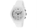 Emporio Armani Ceramica AR1431 Women's White Dial Silicone Chronograph Watch