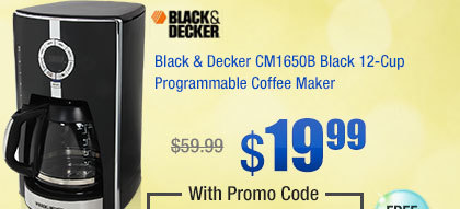 Black & Decker CM1650B Black 12-Cup Programmable Coffee Maker 