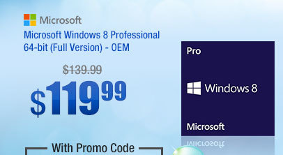 Microsoft Windows 8 Professional 64-bit (Full Version) - OEM