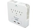 Inland NSS17 White Wall Tap Surge Protector with USB Charger and Cradles