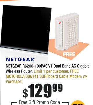 NETGEAR R6200-100PAS V1 Dual Band AC Gigabit Wireless Router