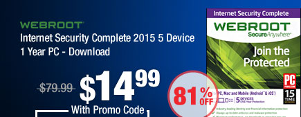 Internet Security Complete 2015 5 Device 1 Year PC - Download