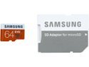 SAMSUNG 64GB microSDXC Flash Card With Adapter Model MB-MP64DA/AM