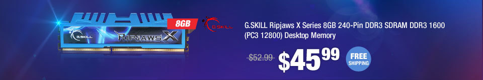 G.SKILL Ripjaws X Series 8GB 240-Pin DDR3 SDRAM DDR3 1600 (PC3 12800) Desktop Memory
