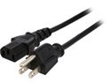 Rosewill 6-Foot 18 AWG Power Cord / Cable with 3-Conductor PC Socket (C13/5-15P) - Black