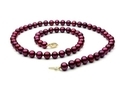 The Pearl Outlet FNCR8AAP-YG Cranberry Red Freshwater Pearl Necklace - 8mm, 14k Gold Clasp, AAA, 18"