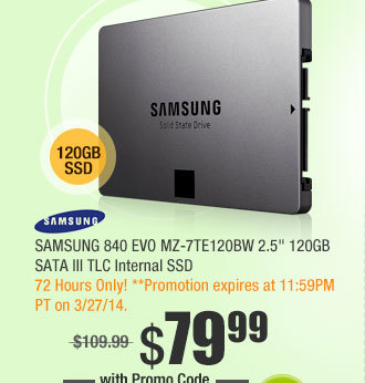 SAMSUNG 840 EVO MZ-7TE120BW 2.5" 120GB SATA III TLC Internal SSD