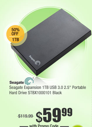 Seagate Expansion 1TB USB 3.0 2.5" Portable Hard Drive STBX1000101 Black