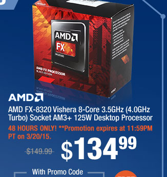 AMD FX-8320 Vishera 8-Core 3.5GHz (4.0GHz Turbo) Socket AM3+ 125W Desktop Processor