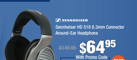 Sennheiser HD 518 6.3mm Connector Around-Ear Headphone