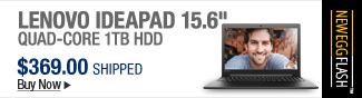 Newegg Flash  Lenovo Ideapad 15.6" Quad-Core 1TB HDD