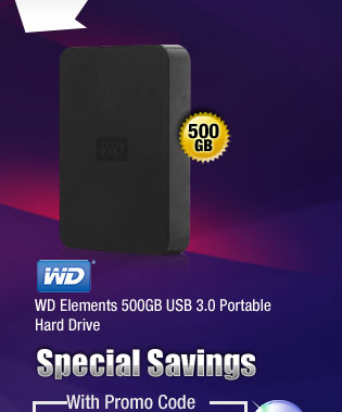 WD Elements 500GB USB 3.0 Portable Hard Drive