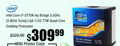 Intel Core i7-3770K Ivy Bridge 3.5GHz (3.9GHz Turbo) LGA 1155 77W Quad-Core Desktop Processor