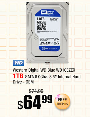 Western Digital WD Blue WD10EZEX 1TB SATA 6.0Gb/s 3.5" Internal Hard Drive - OEM
