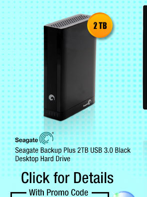 Seagate Backup Plus 2TB USB 3.0 Black Desktop Hard Drive