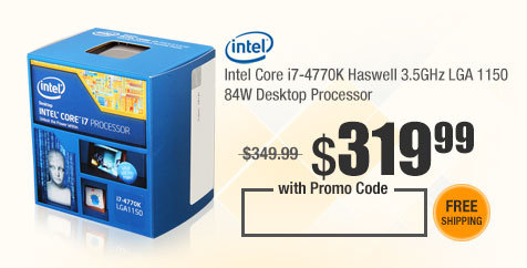 Intel Core i7-4770K Haswell 3.5GHz LGA 1150 84W Desktop Processor