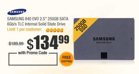 SAMSUNG 840 EVO 2.5" 250GB SATA 6Gb/s TLC Internal Solid State Drive